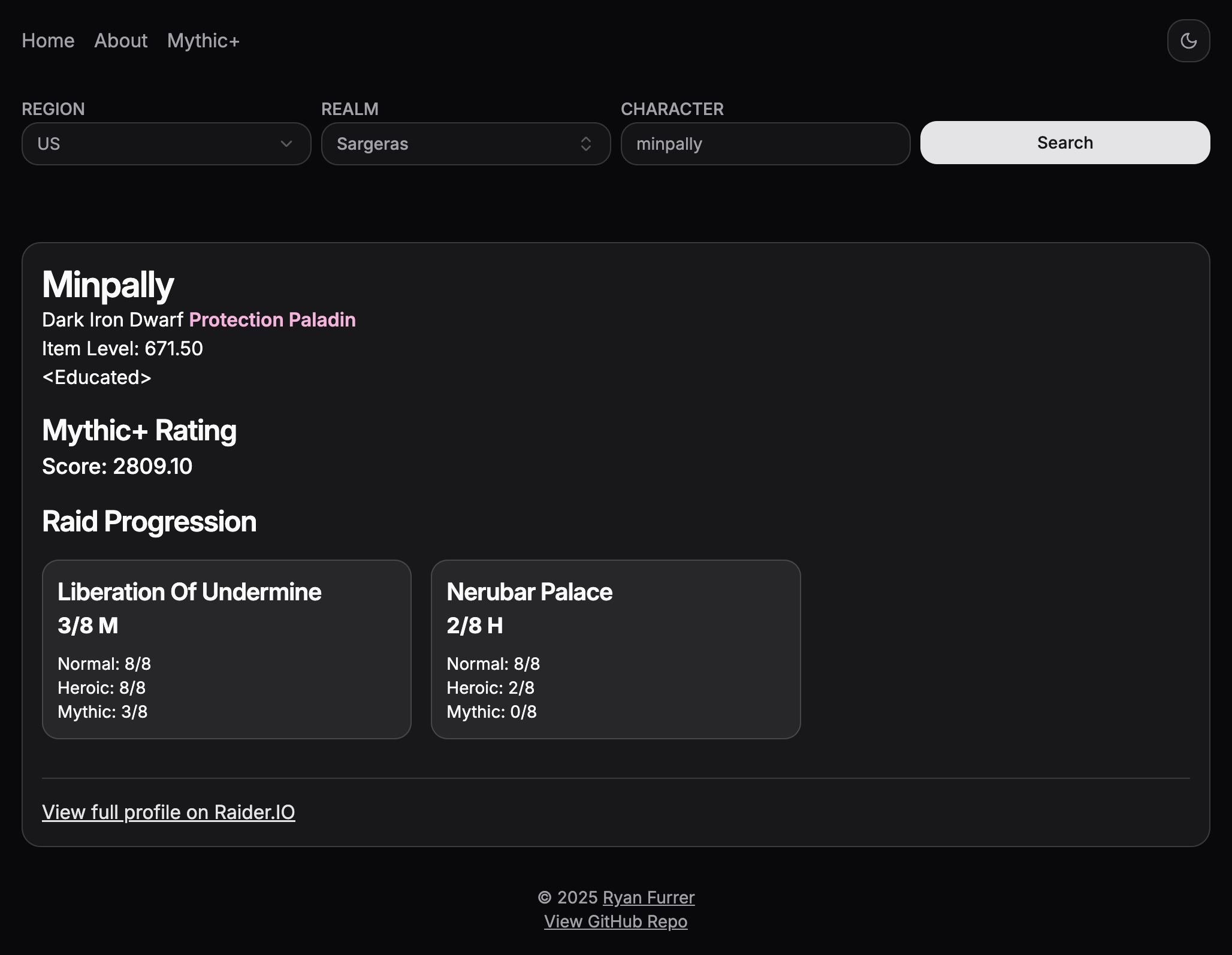Raider.io+ Screenshot