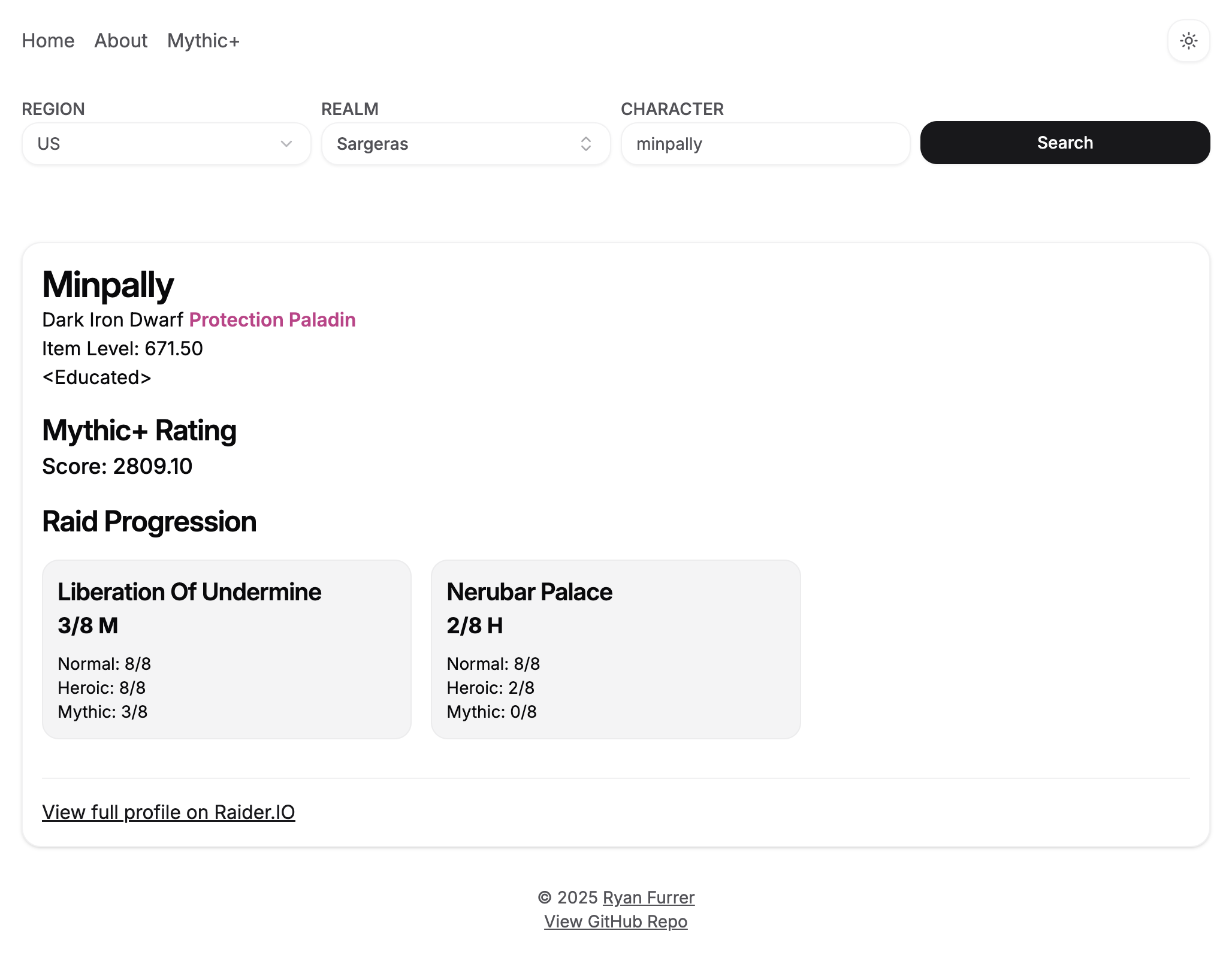 Raider.io+ Screenshot